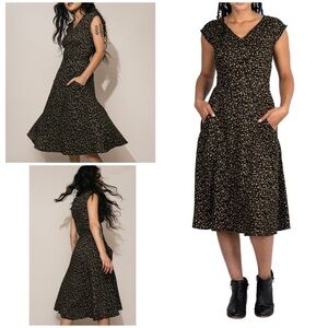 Field Day Xena Rose Bud Floral Small Batch Made in USA Women Owned Midi Dress XS